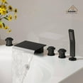 thumbnail image 2 of CASAINC 3 Handle Roman Bathroom Tub Faucet with Handheld Sprayer, Matte Black, 2 of 5