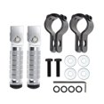 thumbnail image 1 of Reposa pies de motocicleta Unique Bargains 4.8" trasero de aleación de aluminio tono plateado 2 Pcs con tornillo M8 y kit de instalación de abrazadera de tubo, 1 of 7