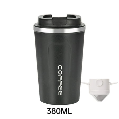 

Kotyreds Coffee Mug with Coffee Filter Leak Proof Long-Lasting Insulation Coffee Tumbler Environmentally Travel Cup for Home Office Outdoor Works (380ml Black)