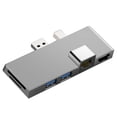 thumbnail image 1 of Estación de acoplamiento USB jinwen 6 en 1 con LAN 2 puertos USB 3.1 lector de tarjetas plata, 1 of 7