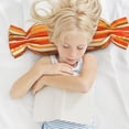 thumbnail image 6 of Candy Pillow With Pillow Core 24.6×9.8in Durable Cord Opening And Closing Design Waterproof And Easy To Install Orangered Stripe Hand-Drawn Sketch_2, 6 of 8