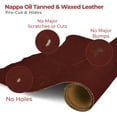 thumbnail image 4 of ELW 5-6 oz 2-2.4mm Nappa Oil Tanned & Waxy Finish Leather Pre-Cuts & Hides  Size: 8-10 SQ FT  Burgundy Color  Full Grain Genuine Craftsman Grade A/B, Leatherworking, Sheets, 4 of 6