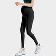 thumbnail image 2 of DeHolifer Women's Leggings Maternity Workout Over The Belly Pregnancy Yoga Pants Soft Activewear Leggings Black L, 2 of 3