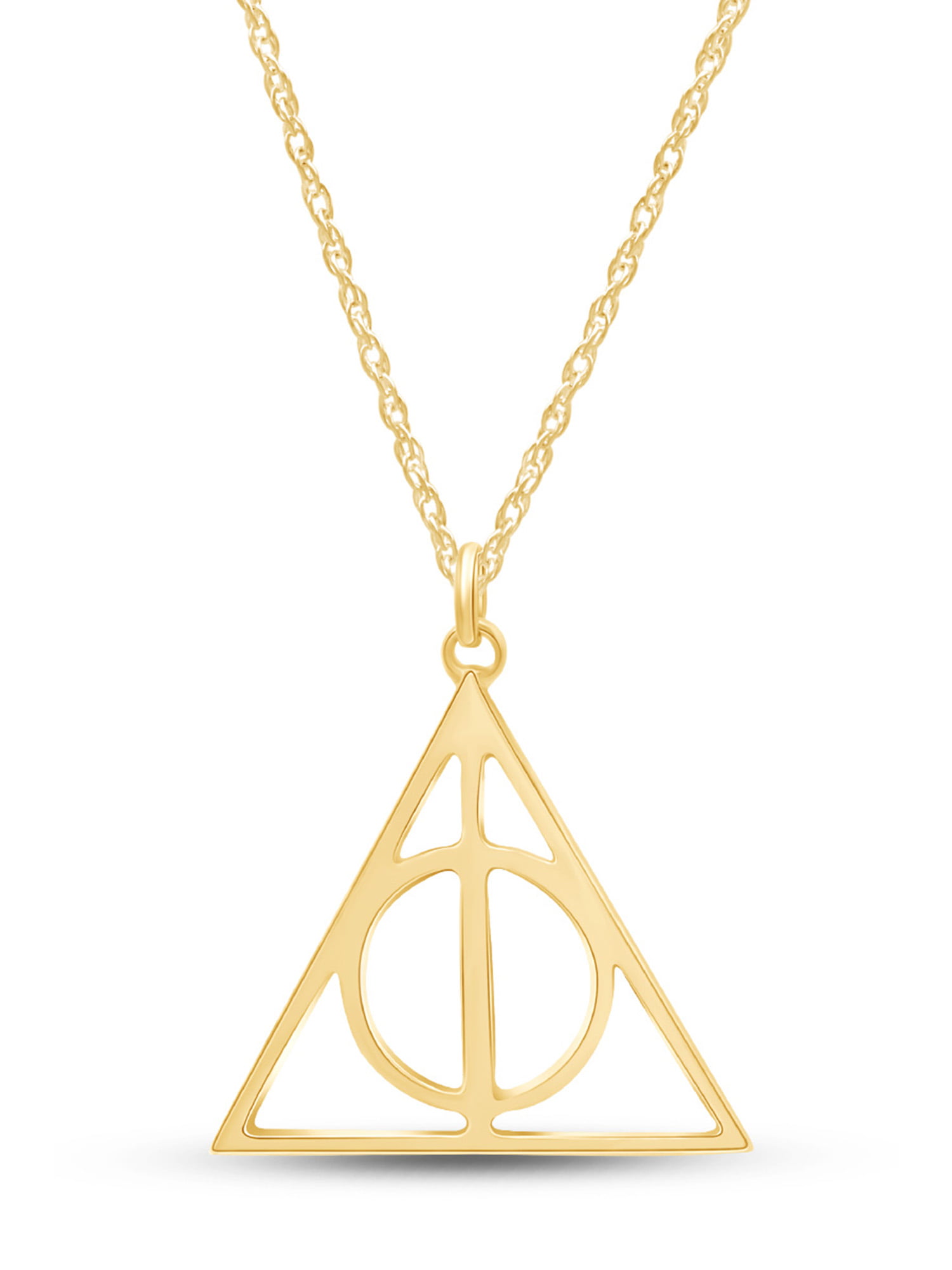 Movie Harry Potter Deathly Hallows Stone Silver Pendant Necklace with Gift Bag 