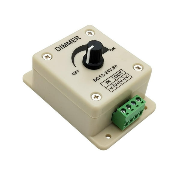 LED Stepless Dimming 12-24V 8A Rotary Knob Dimmer LED Brightness Controller for Halogen Lamp LED Incandesc