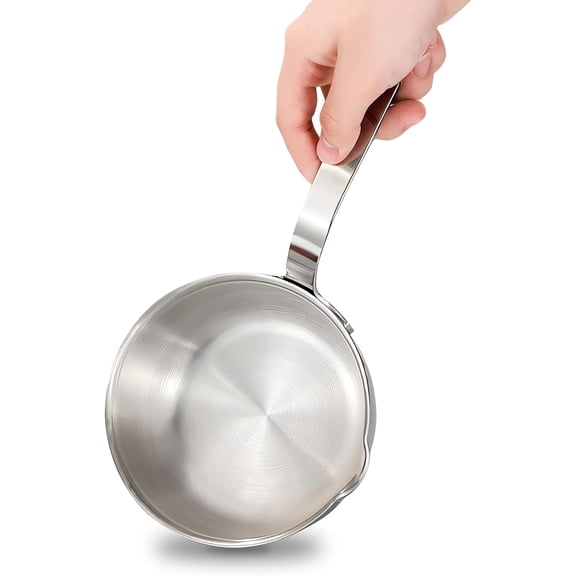 VALUNE ideal for seafood butter warmers suitable for induction and gas stoves, mini saucepan, egg pan, chocolate melter, 13.5 fl oz(400 ml) coffee/milk warmer, 18/10stainless steel butter warmer