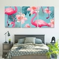 thumbnail image 5 of Shadudu Flamingo Flowers Canvas Print Triptych Set Abstract Wall Art Decor 12x16 Inches (Pack of 3) 12"x16"x3pcs, 5 of 6