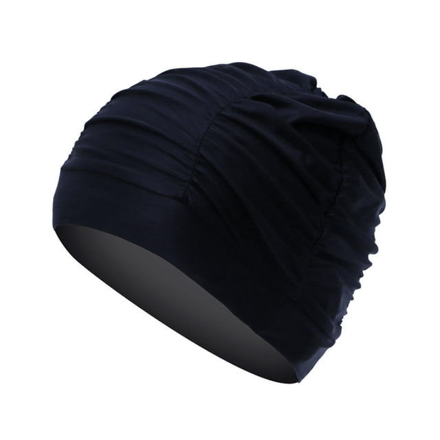 Swim Hat Swim Pool Bathing Hat Swim Cap for Adults Sports Accessory for Long and Black