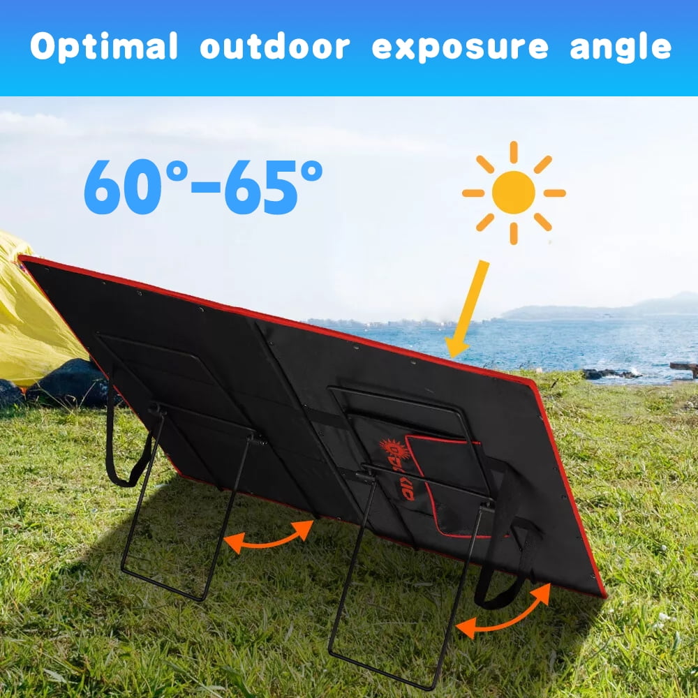 Kepeak Portable Solar Panel Stand Multi-Functional Solar Panel Brackets Tool-Free Installation for Foldable or Flexible Solar Panels
