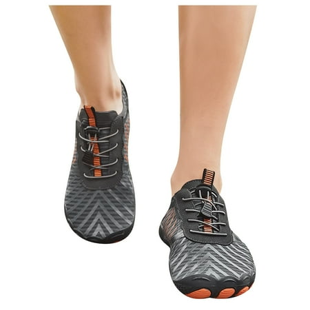 

eileial Water Shoes Men Women Adult Quick-Dry Aqua Sock Barefoot for Beach Swim River Pool Lake Hiking Kayaking Surfing(Gray 11)