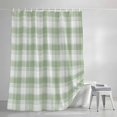 thumbnail image 3 of Sage Green Checked Shower Curtains for Bathroom, Farmhouse Gingham Buffalo Plaid Waterproof Fabric Shower Curtain, Decorative Bathroom Curtain for Bathtub, 72"x72", No Hooks Included, 3 of 9