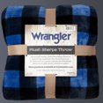 thumbnail image 5 of Carstens, Inc. Wrangler Ultra Premium Super Soft Plush Sherpa Fleece Oversized Throw Blanket 54" x 68", Blue Buffalo Plaid, 5 of 7