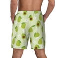 thumbnail image 2 of Lsque Mens Swim Trunks Avocado With Leaf And Flower Pattern - Bathing Suit Compression Liner - Beach Swim Shorts Swimwear - (S-3XL) - Stretch Quick Dry -Large, 2 of 9