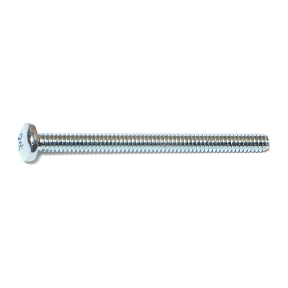 #10-24 x 2-1/2" Zinc Plated Steel Coarse Thread Phillips Pan Head Machine Screws MSCPS-190