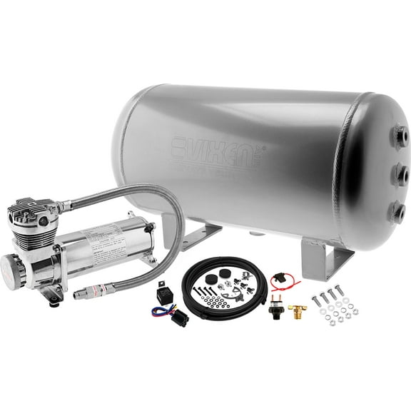 Vixen Air Suspension Kit for Truck/Car Bag/Air Ride/Spring. On Board System- 200psi Compressor, 5 Gallon Aluminum Tank. For Boat Lift,Towing,Lowering,Load Leveling Bags,Train Horn,Semi/RV VXO4852A
