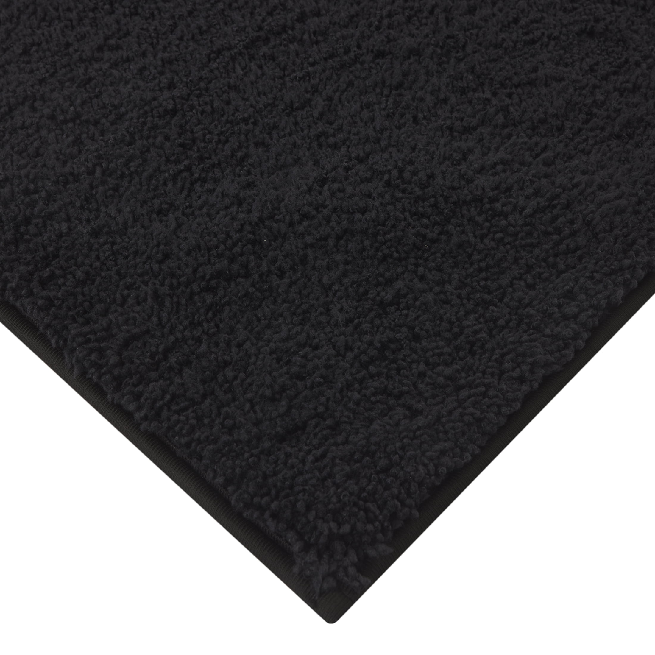 Mainstays Performance Recycled Polyester Bath Rug, Rich Black, 24 in x 40 in