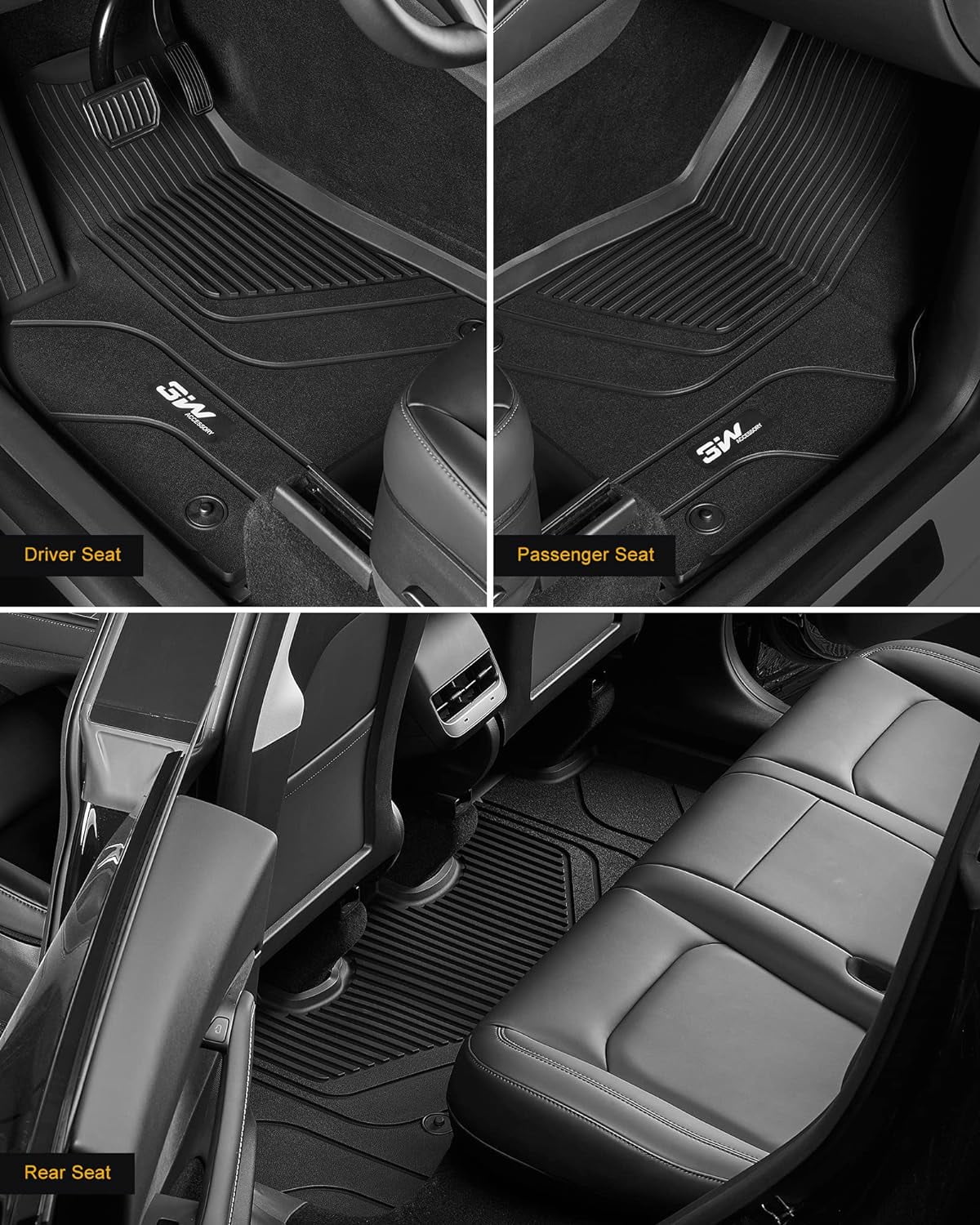 Xipex Floor Mats Compatible with 2020-2023 Tesla Model Y Trunk Mat Cargo Mat TPE All Weather Cargo Liner Back Seat Cover Protector 2022 Tesla Model Y Xipex Floor Mats Compatible With 2020-2024 Tesla Model Y Trunk Mat