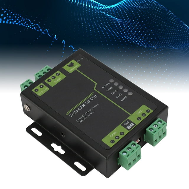 CAN To Ethernet Converter, 2 Ports CAN Device Server 10 100Mbps Port TCP IP Protocol Industrial Grade for Computer