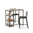 thumbnail image 1 of Juego de Comedor de 3 Piezas para Espacios Pequeños - Mesa de Bar Moderna Rectangular con 2 Taburetes, Estructura de Metal Resistente, Ideal para Apartamento, Cocina, Desayunador o Café en Casa, 1 of 8