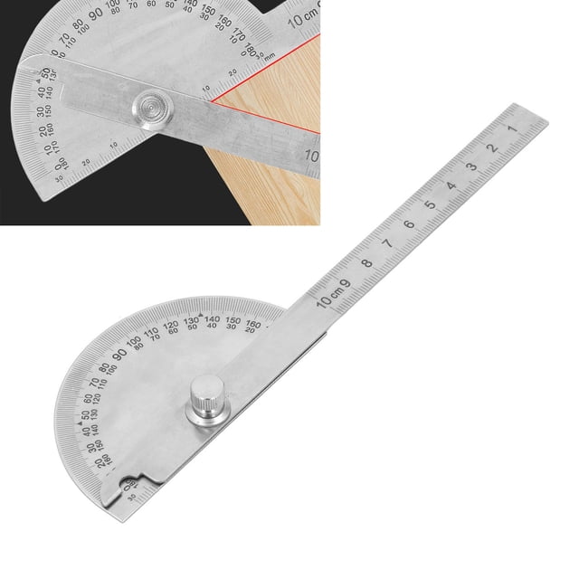 Angle Protractor Ruler, Stainless Steel 0-10cm Angle Protractor Precise Clear Scale for Engineering