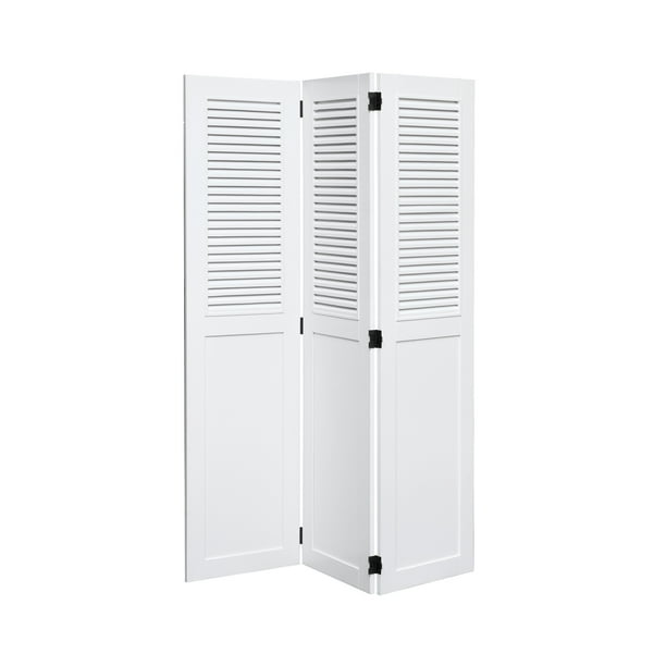 Sunset Trading White Shutter Wood Room Divider