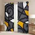 thumbnail image 2 of Feelyou Abstract Black Out Curtains, Grey Cycle Stripes Curtains Pack of 2 (42x63 Each), 2 of 6