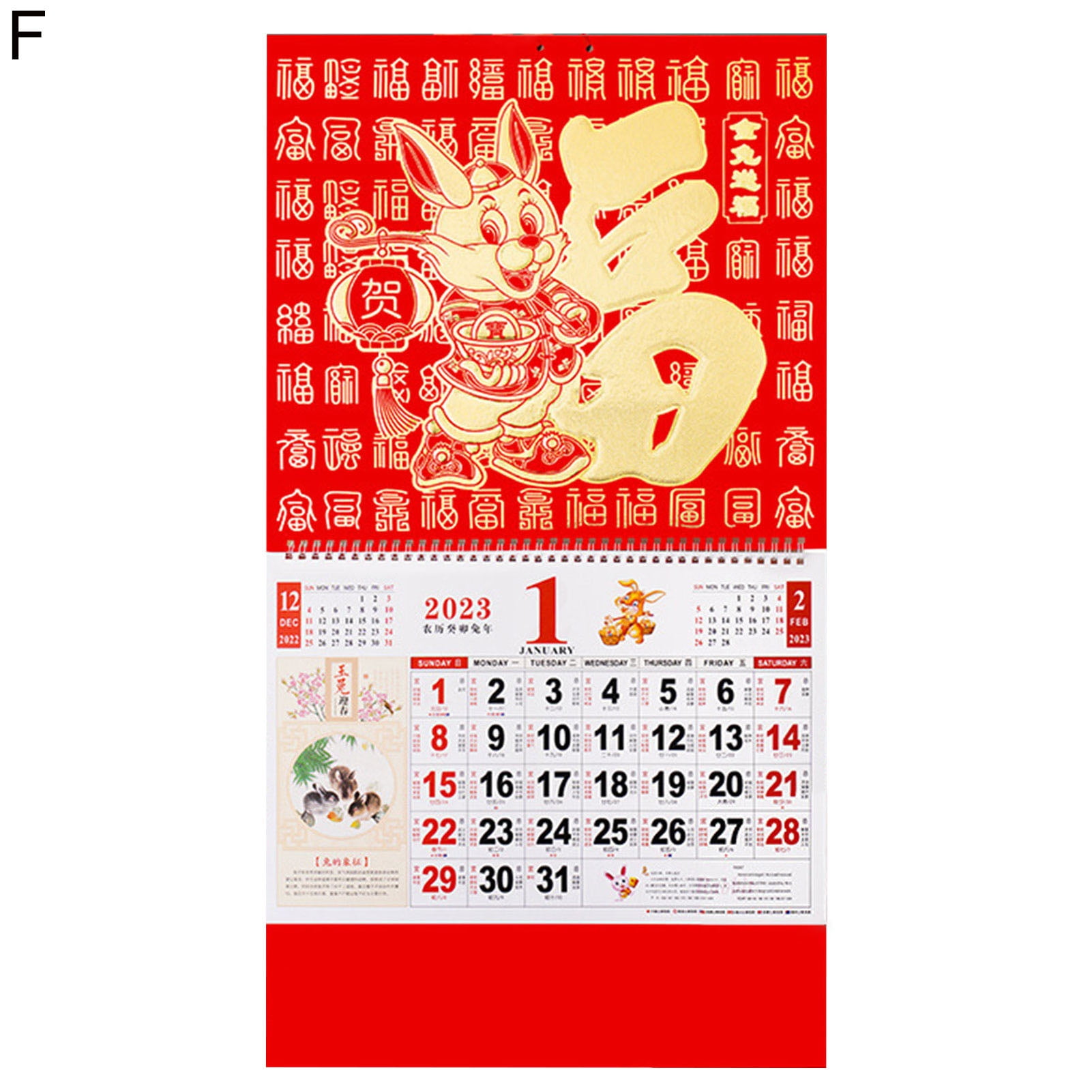 Visland Chinese Wall Calendar 2025 Year of The Rabbit Calendar New Year