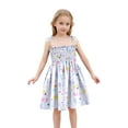 thumbnail image 1 of Robe d'Été pour Fillette, Robe de Princesse, Robe Trapèze pour Fille, Robe à Bretelles Spaghetti, Robe Smockée à Fleurs pour Filles, Robe Chic, 1 of 4