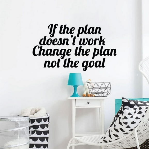 Change Plan Not Goal Quote Fitness Workout Success Motivation Quotes Wall Decals Healthy Lifestyle for Girls Boys Gym Home Sports Room Decor Vinyl Wall Art Stickers Decoration Size (27x30 inch)