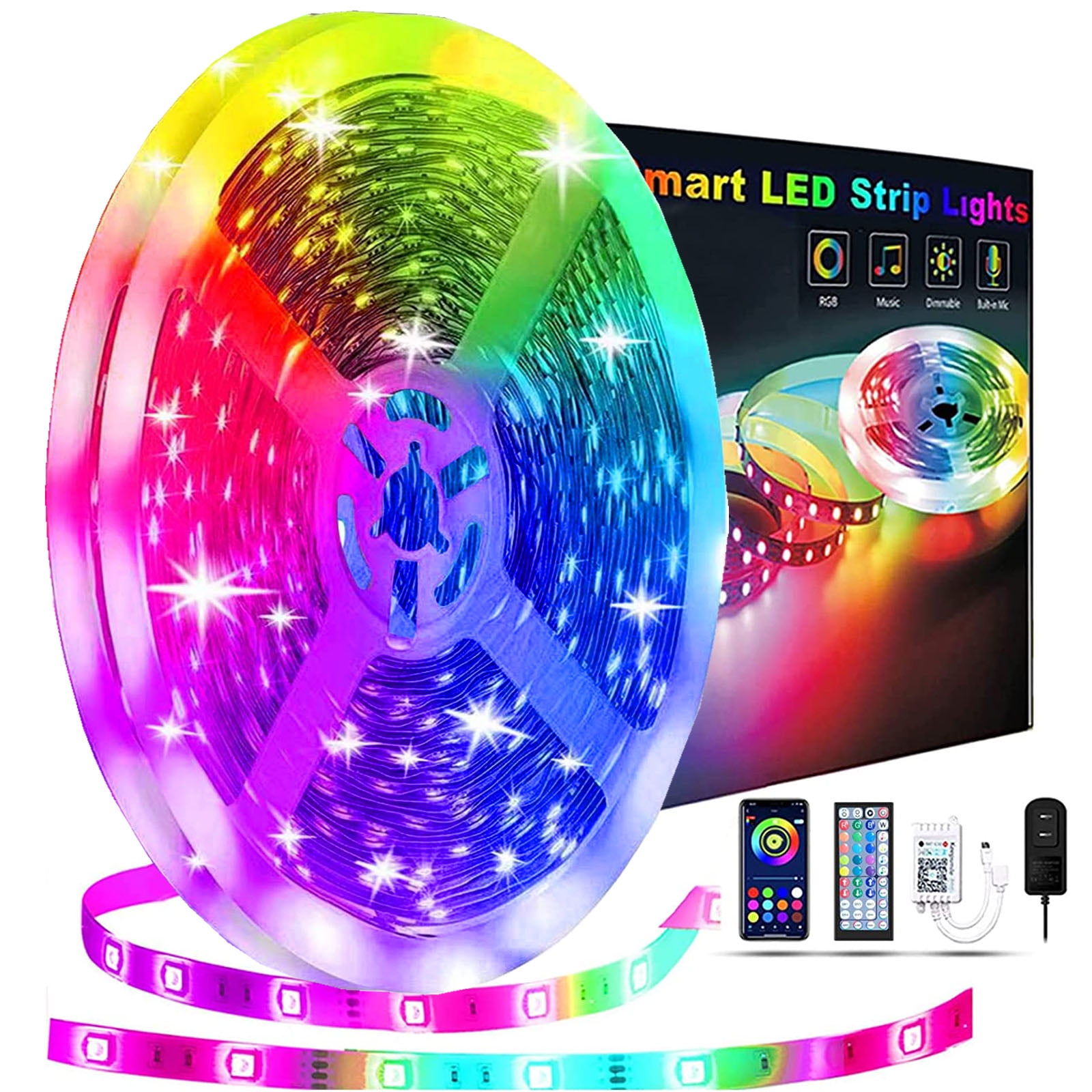 REEMEER 100ft LED Strip Lights for Bedroom,Alexa Led Light Strip,5050