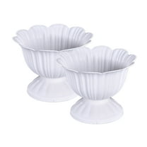 Hvmvliv Flowerpot Large Plastic Flower Pot - 18x18x13.5cm Imitation Flower Arrangement Decoration with Split Half Design for Home Gardening Decor White