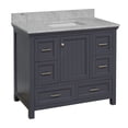 thumbnail image 6 of Paige 42" Bathroom Vanity with Marine Gray Cabinet and Carrara Marble Top, 6 of 6