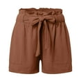 thumbnail image 5 of Women's Summer Shorts Suit Casual Loose Fit Lightweight Comfortable Outfit with Pockets Adjustable Tie Knot Stylish, 5 of 6