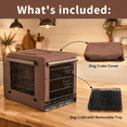 Dog Crate for Medium Large Dogs Indoor Double Door Kennel, Brown 36.0"L ...