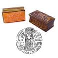 thumbnail image 1 of Invitation de Mariage Ronde en Bois Personnalisée Sauve le Tampon Cadeau de Fiançailles, 1 of 3
