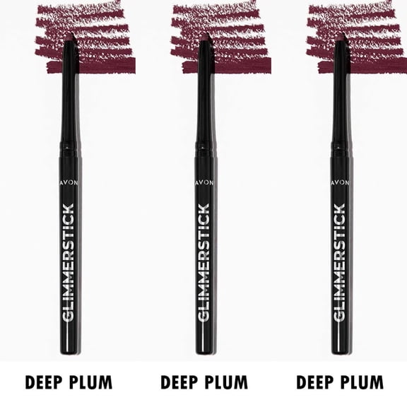 Avon Glimmersticks Retractable Lip Liner, Deep Plum, Set of 3