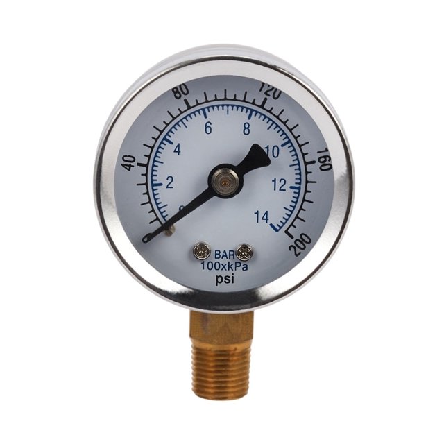 Manomètre de Pression de Bar 1/8 Mâle Manomètre de Compresseur d'Air Hydraulique