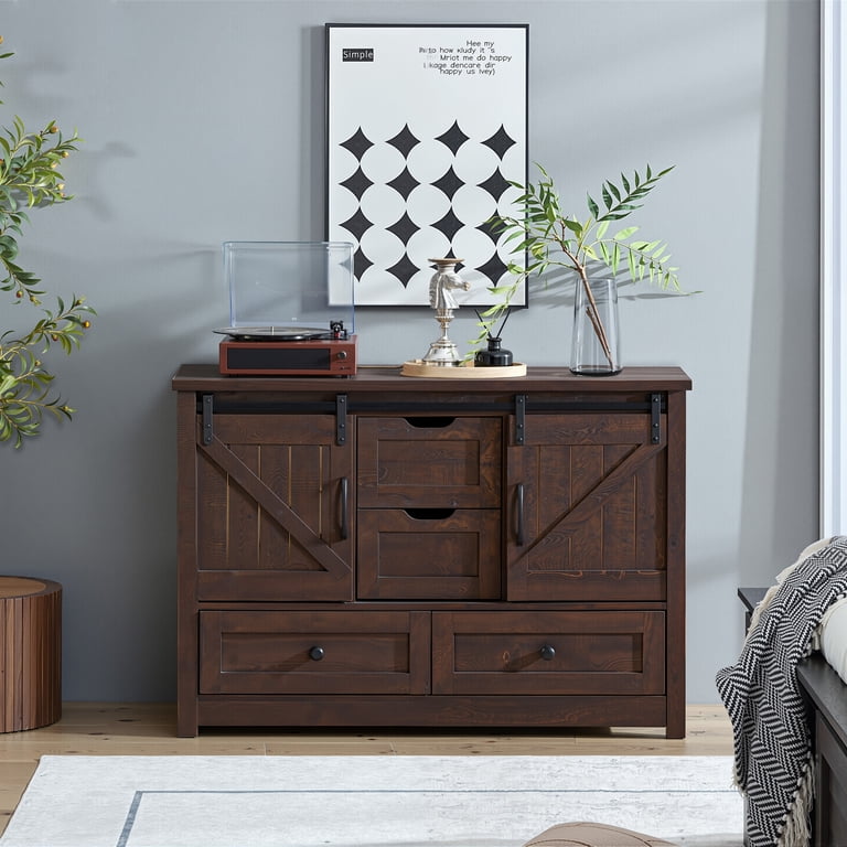 espresso brown dresser Baxton Studio Auburn Mid-Century Modern Wood 6-Drawer Dark Clipped corner and strong trim lines contribute to its structural integrity Hinwitz Espresso Dresser - Eve