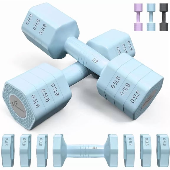SPORTNEER ADJUSTABLE DUMBBELLS HAND WEIGHTS SET - BLUE