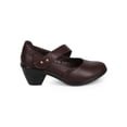 thumbnail image 2 of Refresh DH11 Women Leatherette Round Toe Kitten Heel Hook and Loop Mary Jane Clog Pump, 2 of 5