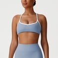 thumbnail image 2 of Fsgntruao Everyday Bra for Women V-Neck Contrast Solid Color Padded Sports Bra, 2 of 8