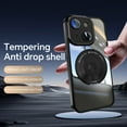 thumbnail image 4 of Designed for iPhone 14 Crystal Clear Back Case, Luxury Case with Lens Protector Drop Protective Magnetic Rotating Ring Kickstand Shockproof Thin Fit Phone Case Cover, Black, 4 of 7