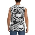 thumbnail image 4 of Goofa Skull and palm leaves Printed Men's Sleeveless T-Shirt - Athletic Gym Workout Tank Top for Men - Moisture-Wicking, UPF 30+ Quick-Dry Muscle Tee-, 4 of 8