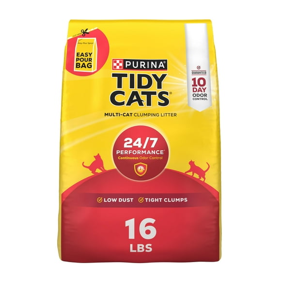 Purina Tidy Cats Litière pour Chat Agglomérant Contrôle des Odeurs Performance 24/7 Multi Litière pour Chat - Sac de 16 Lb