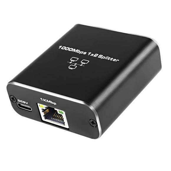 RJ45 Gigabit Network Splitter - 1 to 2,with USB Power Port for Simultaneous Internet Access