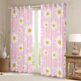 thumbnail image 3 of Homewish Girly Pink Cartoon Black Out Curtains, Groovy Daisy Floral Curtains Pack of 2 (42x63 Each), Teens Kids Girls Bedroom Curtains, Black Out Curtains Room Decor, 3 of 7