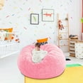 thumbnail image 4 of Begzeat Clearance Giant Fur Bean Bag Chair Cover for Kids Adults, Living Room Furniture Big Round Soft Fluffy Faux Fur Beanbag Lazy Sofa Bed Cover(Cover only, No Filler, Pink, 6FT), 4 of 9