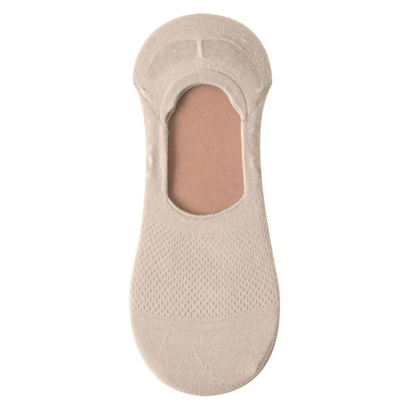 JNGSA No Show Socks Non-Slip Cotton Socks,Summer Breathable Socks, Ultra Low Cut Non Slip Flat Liner for Man Beige
