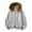 Light Gray, variant on Winter Fleece Hooded Jacket With Collar Heavy Duty Outdoor Windproof Cold Weather Coat For Hiking Camping Men's Casual Overcoat