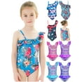 thumbnail image 6 of BULLPIANO Kids Girls One Piece Swimsuits Ruffle Beach Bathing Suit 1-8 Years, 6 of 6
